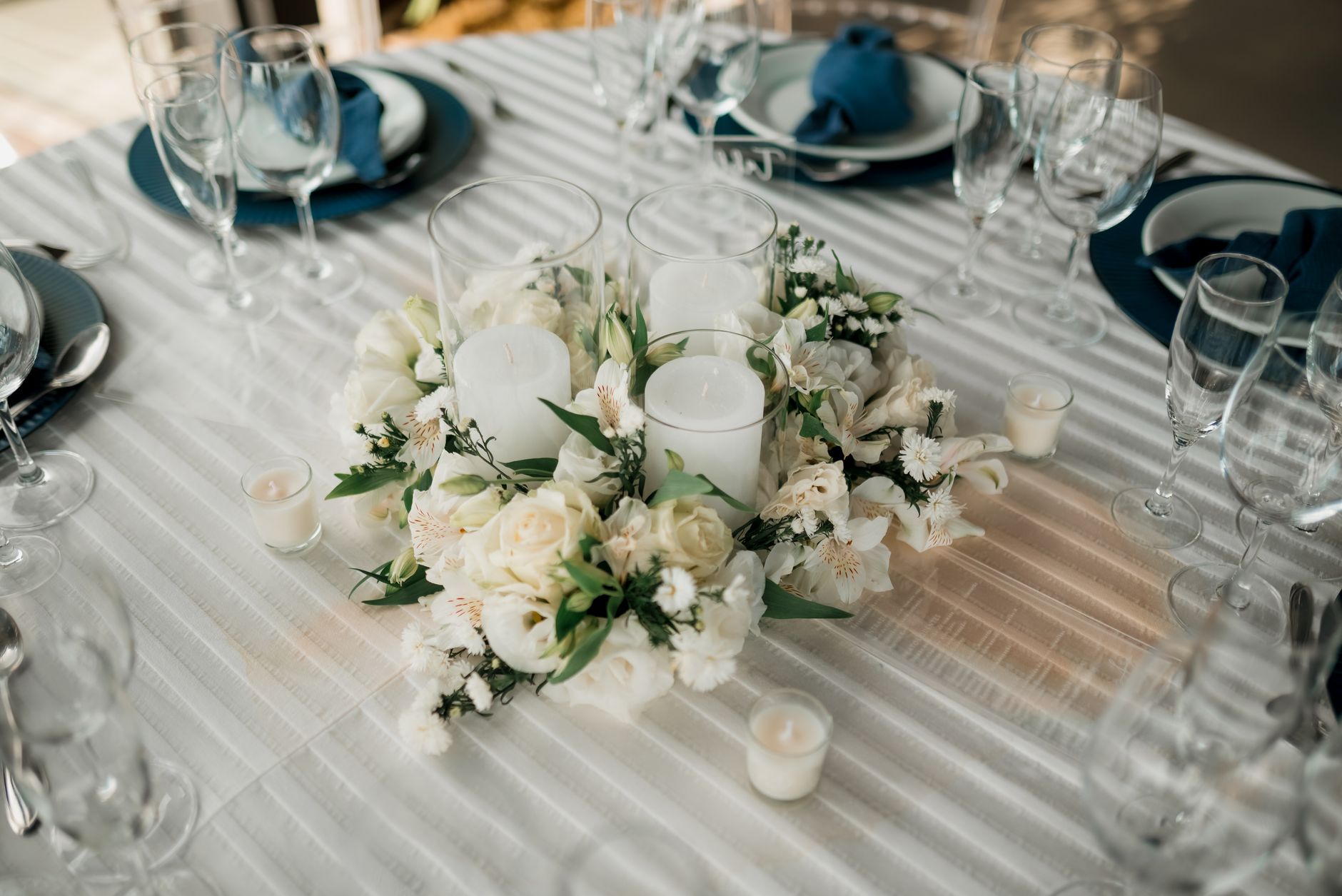 An elegant wedding reception table