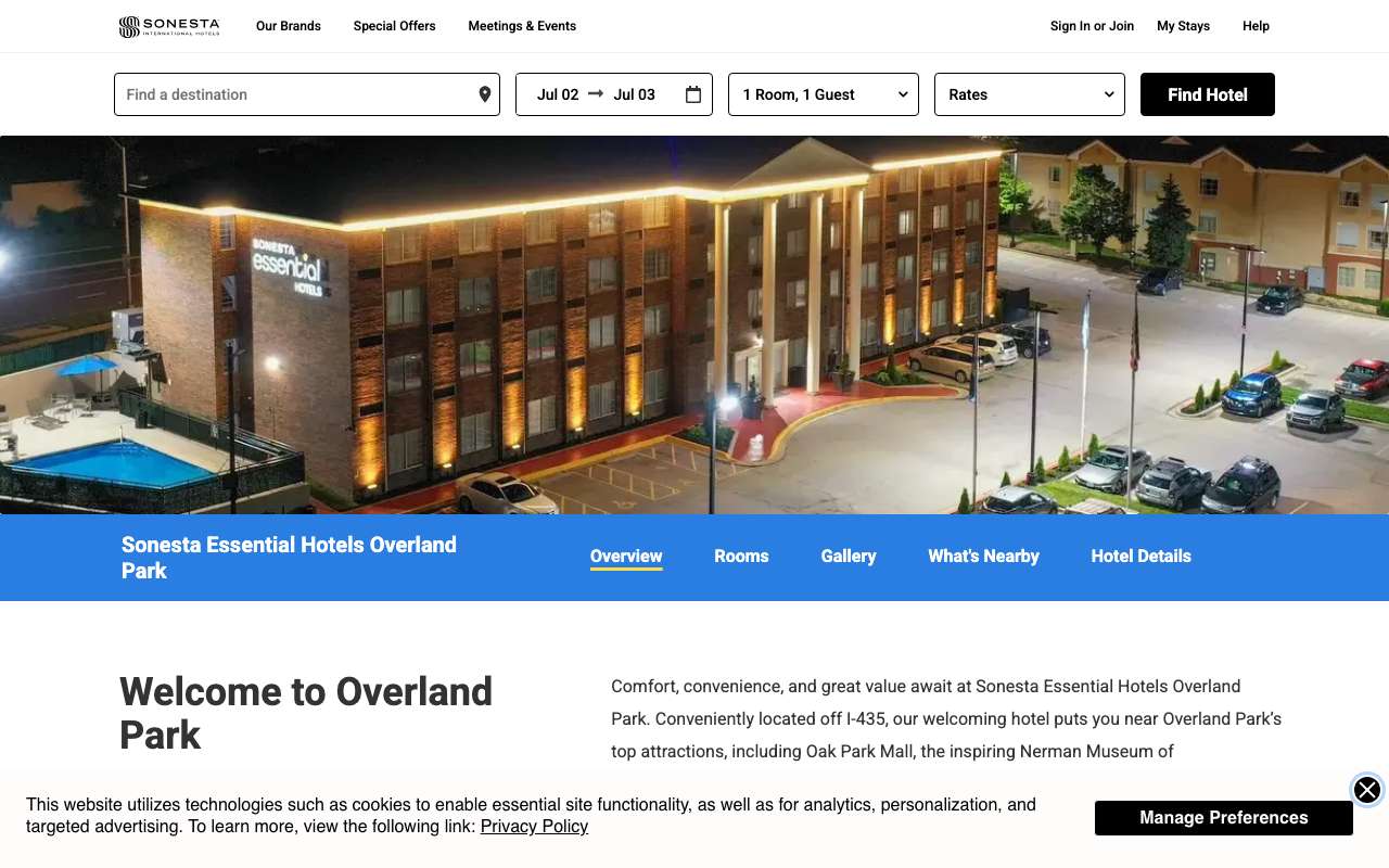 Sonesta Essential Hotels Kansas City/Overland Park